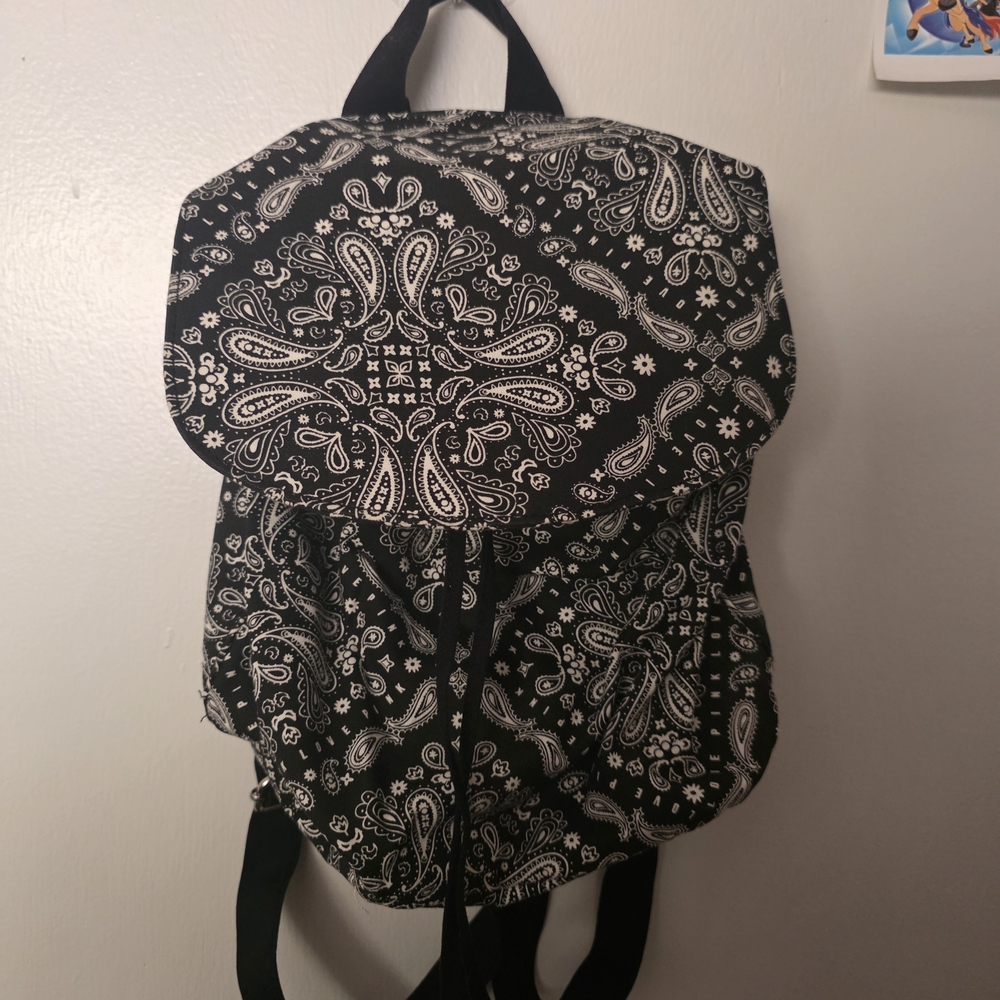 Black Bandana Print Backpack